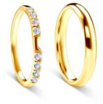 SAVICKI Verighete The Journey: aur, safir alb, emisferice, 2 mm și 3 mm