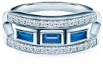 SAVICKI Inel de logodnă SAVICKI: aur alb, safir albastru, diamante - savicki - 16 751,00 RON