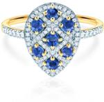 SAVICKI Inel de logodnă SAVICKI: aur bicolor, safire albastre, diamante - savicki - 9 821,00 RON