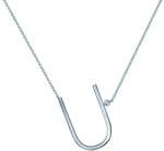 SAVICKI Colier literă U din argint cu safir alb 0.05 ct 45 cm
