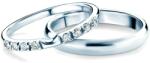 SAVICKI Verighete The Journey: aur alb, diamante, semicirculare, 2 mm și 3 mm