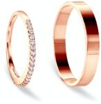 SAVICKI Verighete Share Your Love: aur roz, safir alb, plate, 1, 4 mm și 3 mm