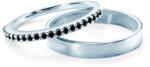 SAVICKI Verighete Share Your Love: aur alb, diamant negru, plate, 1, 4 mm și 3 mm