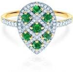 SAVICKI Inel de logodnă SAVICKI: aur bicolor, smaralde, diamante - savicki - 10 107,00 RON