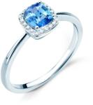 SAVICKI Inel de logodnă SAVICKI: aur alb, safir albastru, diamante - savicki - 7 623,00 RON