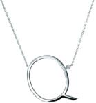 SAVICKI Colier literă Q din argint cu safir alb 0.05 ct 45 cm