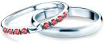 SAVICKI Verighete The Journey: aur alb, rubin, semicirculare, 2 mm și 3 mm