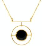 SAVICKI Colier din argint placat cu aur cu onix 45 cm
