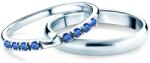 SAVICKI Verighete The Journey: aur alb, safir albastru, semicirculare, 2 mm și 3 mm