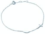 SAVICKI Brățară Celebrity cruce aur alb 585 cu diamant alb 0.01 ct 18 cm