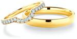 SAVICKI Verighete This is Love: aur, diamante, semicirculare, 2 mm și 3 mm