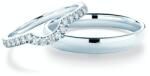SAVICKI Verighete This is Love: aur alb, diamante, semicirculare, 2 mm și 3 mm