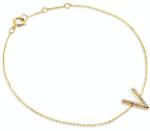 SAVICKI Brățară Celebrity litera V aur 585 cu diamant alb 0.04 ct 18 cm