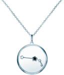 SAVICKI Colier semn zodiacal Berbec din argint cu diamant negru 0.04 ct 48 cm