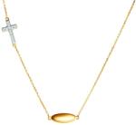 SAVICKI Colier cruciuliță din aur 585 cu diamante albe 0.05 ct 42 cm