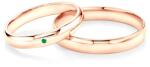 SAVICKI Verighete Fairytale: aur roz, smarald, semicirculare, 3 mm și 4 mm