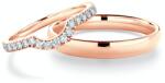 SAVICKI Verighete This is Love: aur roz, diamante, semicirculare, 2 mm și 3 mm