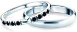 SAVICKI Verighete The Journey: aur alb, diamant negru, semicirculare, 2 mm și 3 mm