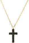 SAVICKI Brățară cruciuliță SAVICKI: aur, diamante negre