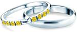 SAVICKI Verighete The Journey: aur alb, safir galben, semicirculare, 2 mm și 3 mm