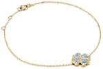 SAVICKI Brățară Celebrity trifoi aur 585 cu diamant alb 0.01 ct 18 cm
