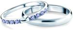 SAVICKI Verighete The Journey: aur alb, tanzanit, semicirculare, 2 mm și 3 mm