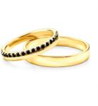 SAVICKI Verighete Dream: aur, diamante negre, plate, 3 mm