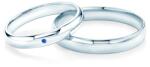 SAVICKI Verighete Fairytale: aur alb, safir albastru, semicirculare, 3 mm și 4 mm
