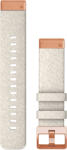 Garmin curea nailon - QuickFit 20 - Nailon Cream Heathered cu componente Rose Gold (010-13102-09) - trisport