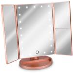 Navaris Oglinda Cosmetica cu 3 fete, Iluminare LED, marire 3x, pliabila, 43457.89 (43457.89)
