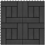 vidaXL Plăci de pardoseală, 11 buc, negru, 30x30 cm, WPC, 1 mp (45026)
