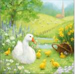 AMBIENTE Szalvéta 33x33cm 20db/csomag Duck Family, Kacsa család (AMB.13316315)