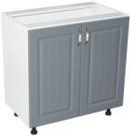 Spectral Mobila Corp inferior cu 2 usi 80 cm Zebra, Alba/MDF GRI, fara blat 80 x 82 x 50
