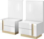Mobikon Set 2 noptiere alb stejar grandson lucios alb City 60x46x105 cm (0000264433)