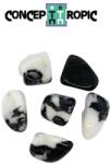  Jasp Zebra Negru Rulat Natural - 18-26 x 16-24 mm - ( M ) - 1 Buc