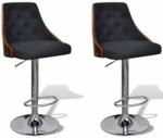 vidaXL Scaune de bar, 2 buc. , lemn curbat și material textil (241056)