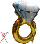 Mezőfi Team Kft Gyémánt gyűrűt megformáló fólia lufi, 55 cm, csomagolt