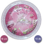 Mezőfi Team Kft Papír tányér, rózsaszín, diadém, HB, 10 db/cs