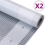 vidaXL Prelate Leno, 2 buc. , alb, 4x2 m, 260 g/m2 (3082826)