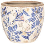 Clayre & Eef Ghiveci de flori din ceramica crem albastra 13x11 cm (6CE1031S)