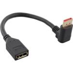 InLine Cablu prelungitor Displayport 8K30Hz/4K120Hz T-M unghi jos/drept 0.15m Negru, InLine 17159U (IL17159U)