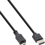 InLine Cablu Slim micro HDMI-D la HDMI T-T 0.3m Negru, InLine 17533D (IL17533D)