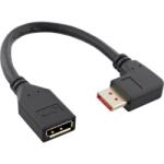 InLine Cablu prelungitor Displayport 8K30Hz/4K120Hz T-M unghi dreapta/drept 0.15m Negru, InLine 17159R (IL17159R)