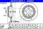 ATE Disc frana ATE 24.0112-0221.1 (24.0112-0221.1) - automobilus