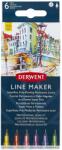 Derwent Liner DERWENT Professional, 0.3 mm, varf subtire si uscare rapida, 6 buc/set, diverse culori (DW-2305576)