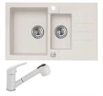 Alveus Rock 70 egymedencés gyümölcsmsós csepptálcás gránit mosogató + Színazonos Alveus zuhanyfejes csaptelep (Rock 70-ZUH-G11)