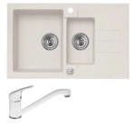 Alveus Rock 70 egymedencés gyümölcsmosós csepptálcás gránit mosogató + Színazonos Alveus normál csaptelep (Rock 70-NOR-G11)