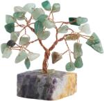  Copac cu cristale Aventurin, piatra norocului, suport din pietre semipretioase, 8 cm Figurina