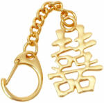  Breloc dubla fericire, amuletă pentru dragoste și fericire, metal auriu 8.5 cm