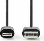 Nedis CCGP39300BK10 Lightning apa - USB-A apa Adat- és töltőkábel 1m - Fekete (CCGP39300BK10)